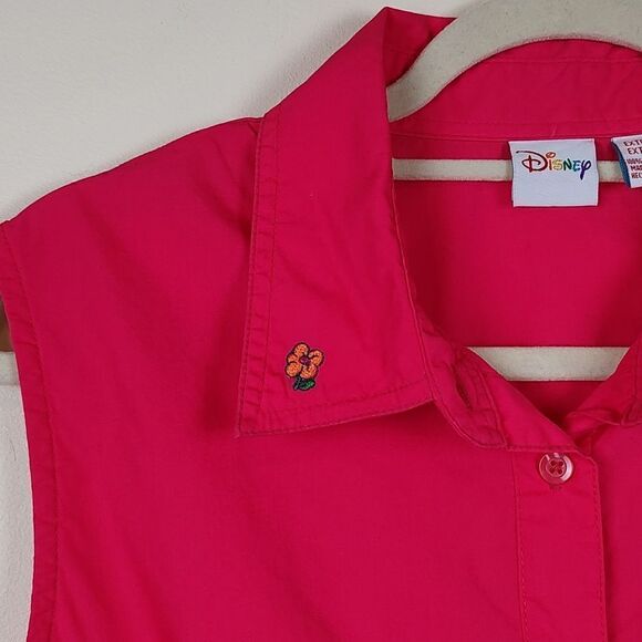 Disney Tigger Embroidered Sleeveless Button Front Blouse Top Size XL - Picture 4 of 10